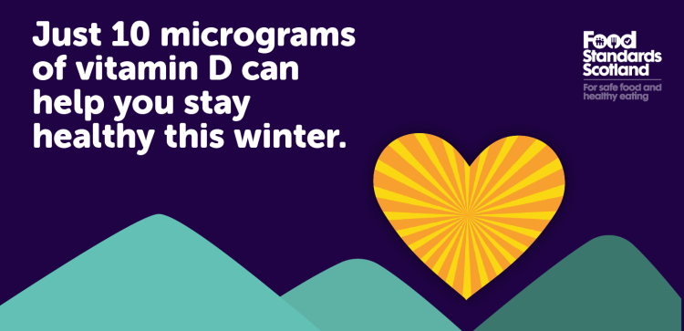illustrated Vitamin D image with text that reads a daily vitamin D supplement will help you stay healthy this winter