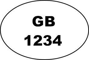 ID mark showing GB1234