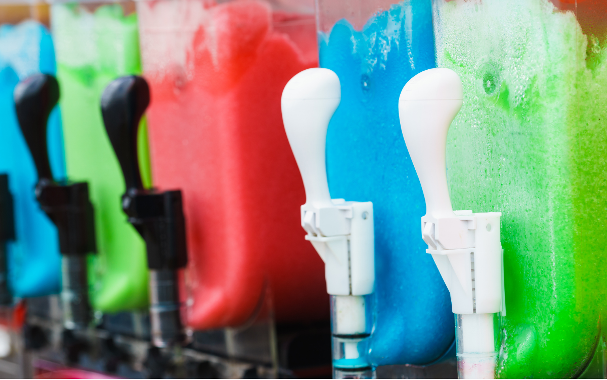 Close up of slush machine