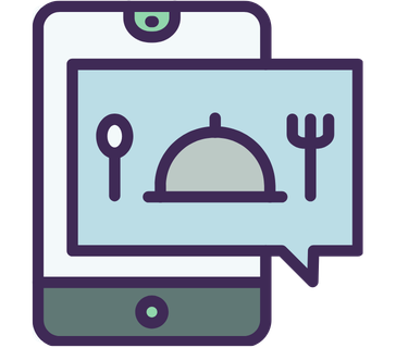 Image of a tablet device with a food delivery app notification alert