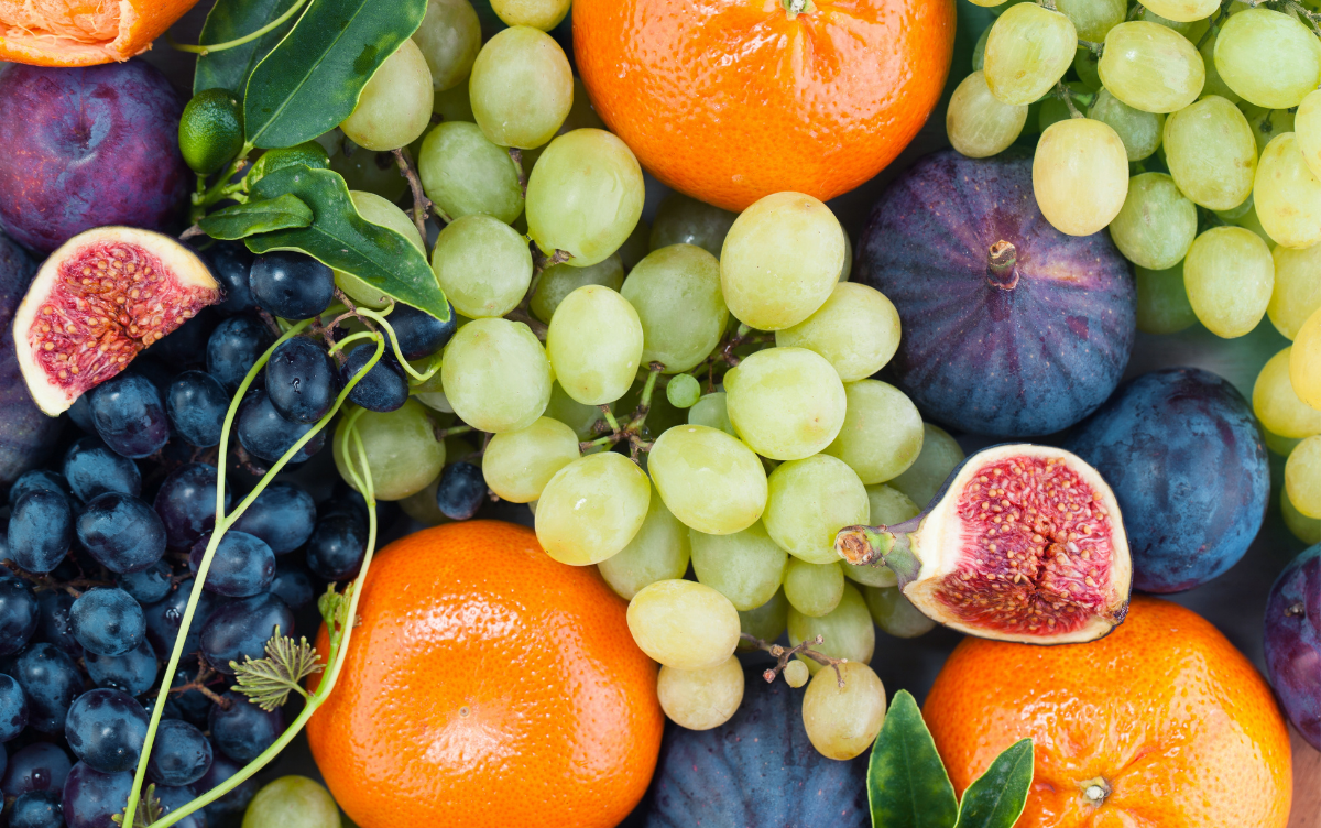 Colourful fruit and vegetables