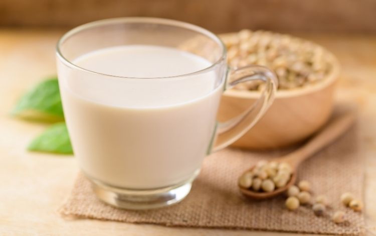 Glass of soya milk