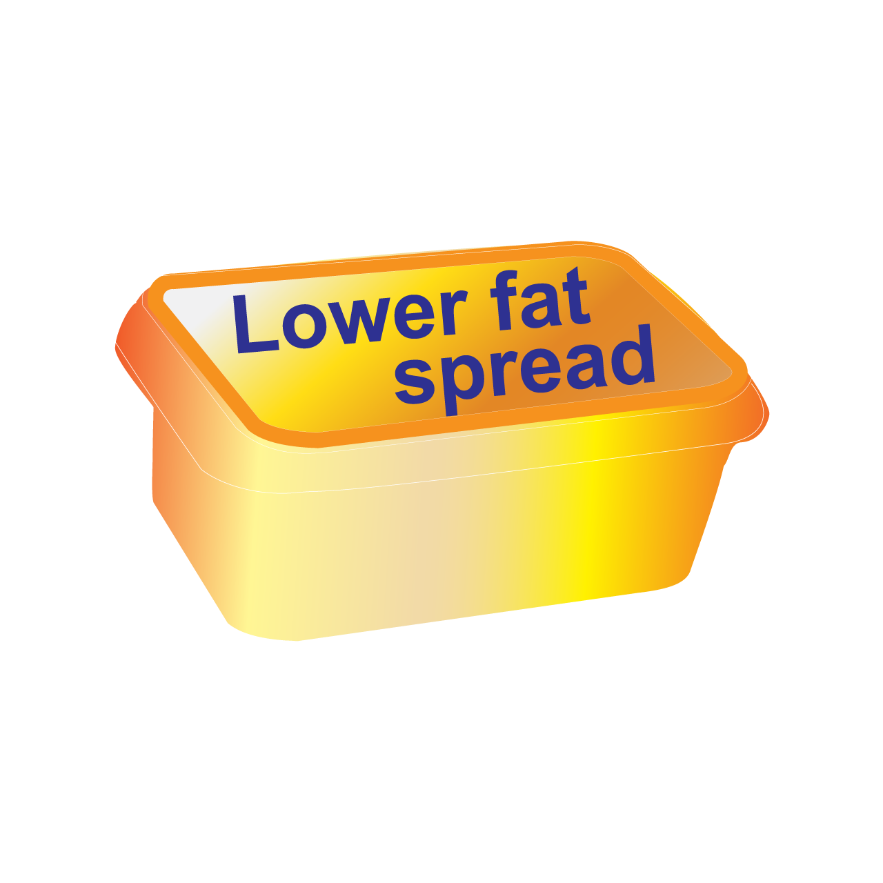 Tub of low fat spread